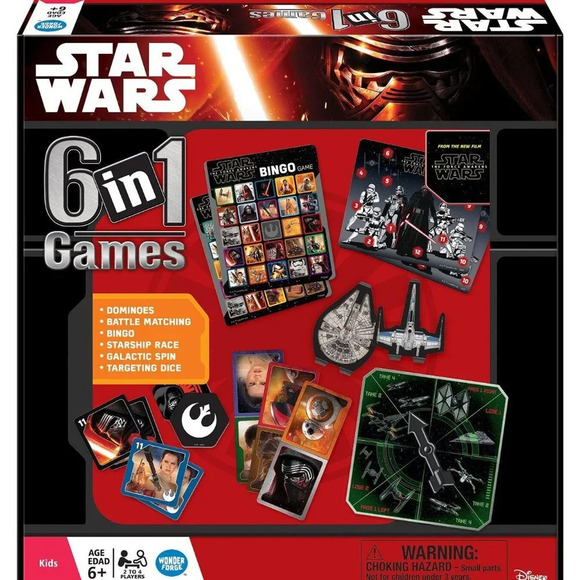 NEW Star Wars The Force Awaken 6in1 Game Collection Set Battle Match + Dominoes - Picture 1 of 2